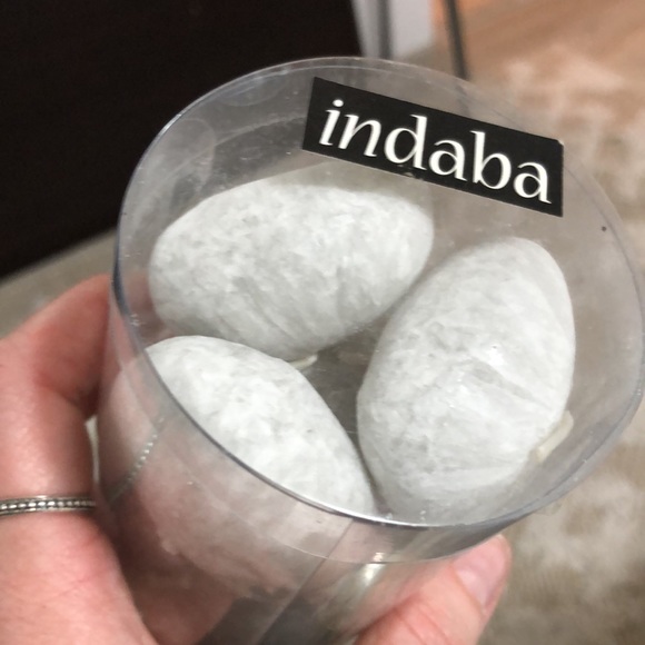 5 for $25. NIP, Indaba , decorative white rock candles. - Picture 2 of 4